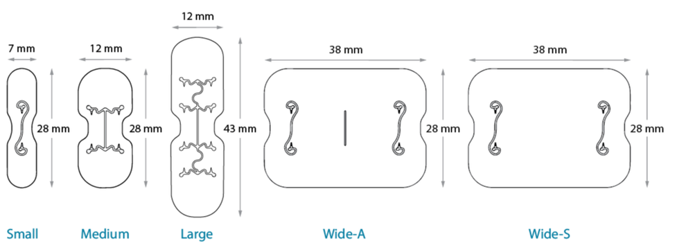 microMend product sizes - for clinical use